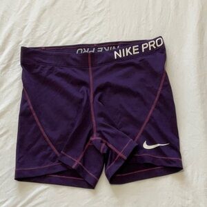 Nike Pro Purple Athletic Spandex Shorts